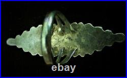 Vintage Sterling Silver Old Pawn Zuni Petit Point Snake Eye Turquoise Ring 7.5