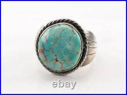 Vintage Sterling Silver Ring #8 Turquoise Spiderweb Size 11 1/2