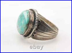 Vintage Sterling Silver Ring #8 Turquoise Spiderweb Size 11 1/2