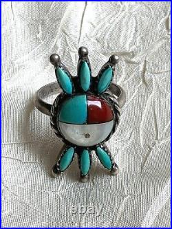 Vintage Sterling Silver Ring 925, Turquoise, Signed, Hallmark Raincloud