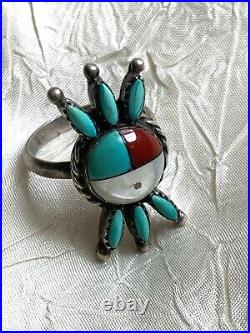 Vintage Sterling Silver Ring 925, Turquoise, Signed, Hallmark Raincloud