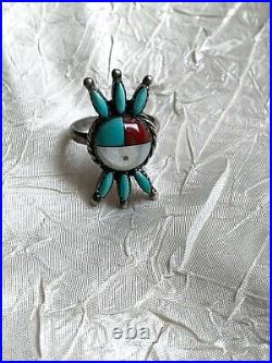 Vintage Sterling Silver Ring 925, Turquoise, Signed, Hallmark Raincloud