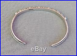 Vintage Sterling Silver Snake Eye Turquoise Row Cuff Bracelet