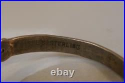 Vintage Sterling Silver & Turquoise Bracelet With Stamp Work 5.5 / 9.6 Gm