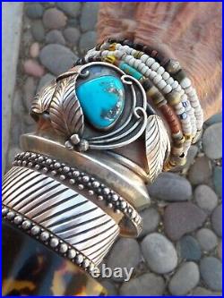 Vintage Sterling Silver Turquoise Native American Cuff Bracelet