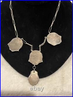 Vintage Sterling Silver Turquoise Native Navajo Sleeping Beauty Necklace