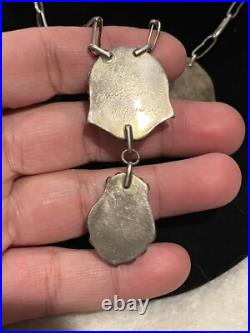 Vintage Sterling Silver Turquoise Native Navajo Sleeping Beauty Necklace