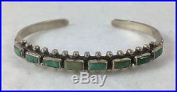 Vintage Sterling Silver Turquoise Old Pawn Navajo Cuff Bracelet