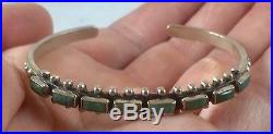 Vintage Sterling Silver Turquoise Old Pawn Navajo Cuff Bracelet