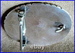 Vintage Tommy Moore Navajo Sterling Silver Morenci Turquoise Cluster Belt Buckle