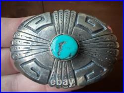 Vintage Tommy Thomas Singer Navajo Sterling Silver & Turquoise Belt Buckle