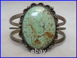 Vintage Turquoise Navajo Bracelet, Sterling Silver Cuff Bracelet