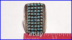Vintage Turquoise Size 6 3/4 Sterling Silver Signed Haloo Ring Native American