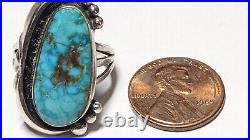 Vintage Turquoise Size 7 Sterling Silver Signed Ring Native American