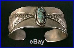 Vintage Turquoise & Sterling Silver (Ingot) Bracelet Native American Handmade