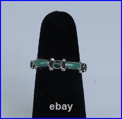 Vintage Zuni Dot Dash Ring Sterling Silver and Turquoise