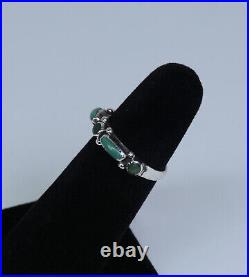 Vintage Zuni Dot Dash Ring Sterling Silver and Turquoise