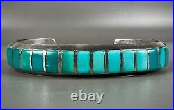 Vintage Zuni Sterling Silver Turquoise Inlay Cuff Bracelet & Ring Set GORGEOUS