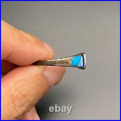 Vintage Zuni Turquoise Lab Opal Sterling Silver Ring Size 9