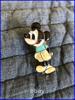 Vintage Zuni Turquoise Sterling Silver Mickey Mouse Zuni Toons Ring 8