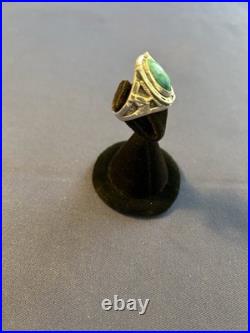 Vintage sterling silver Navajo men's turquoise horseshoe horseheads ring 10 1/2 Vintage sterling silver Navajo men's turquoise horseshoe horseheads ring 10 1/2