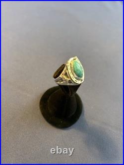 Vintage sterling silver Navajo men's turquoise horseshoe horseheads ring 10 1/2 Vintage sterling silver Navajo men's turquoise horseshoe horseheads ring 10 1/2