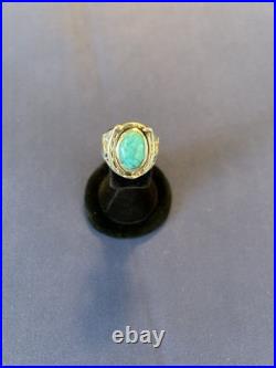 Vintage sterling silver Navajo men's turquoise horseshoe horseheads ring 10 1/2 Vintage sterling silver Navajo men's turquoise horseshoe horseheads ring 10 1/2