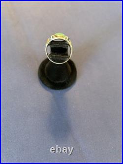 Vintage sterling silver Navajo men's turquoise horseshoe horseheads ring 10 1/2 Vintage sterling silver Navajo men's turquoise horseshoe horseheads ring 10 1/2