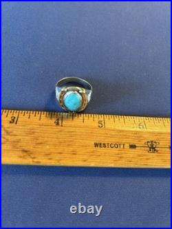 Vintage sterling silver Navajo men's turquoise horseshoe horseheads ring 10 1/2 Vintage sterling silver Navajo men's turquoise horseshoe horseheads ring 10 1/2