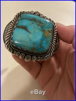 Vintage turquoise cuff bracelet claw NM Sterling Silver