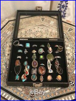 Vintage turquoise sterling silver rings lot