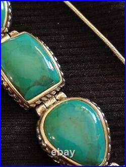 Vtg Barse Sterling Silver Turquoise Bracelet, Necklace & Earring Set Beautiful