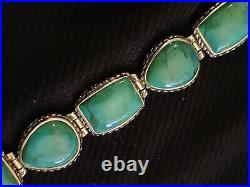 Vtg Barse Sterling Silver Turquoise Bracelet, Necklace & Earring Set Beautiful