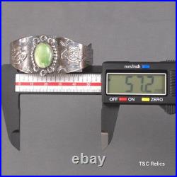 Vtg Cerrillos Turquoise Cuff Bracelet Navajo Sterling Silver Thunderbird 26.66g