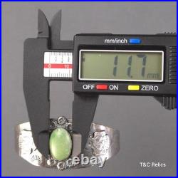 Vtg Cerrillos Turquoise Cuff Bracelet Navajo Sterling Silver Thunderbird 26.66g