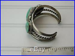 Vtg INDIAN Old PAWN NAVAJO STERLING Silver CARICO LAKE TURQUOISE CUFF Bracelet