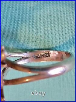 Vtg Sterling Silver 925 Spiny Oyster Turquoise Unicorn Alicorn Pegasus Ring Sz 7