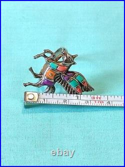 Vtg Sterling Silver 925 Spiny Oyster Turquoise Unicorn Alicorn Pegasus Ring Sz 7