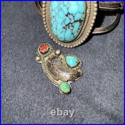 Vtg Turquoise Sterling Silver Native American Jewelry Lot Cuff Bracelet +