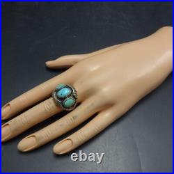 WONDERFUL Old Vintage 1960s TURQUOISE Sterling Silver CIGAR BAND RING size 10.5 WONDERFUL Old Vintage 1960s TURQUOISE Sterling Silver CIGAR BAND RING size 10.5
