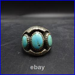 WONDERFUL Old Vintage 1960s TURQUOISE Sterling Silver CIGAR BAND RING size 10.5 WONDERFUL Old Vintage 1960s TURQUOISE Sterling Silver CIGAR BAND RING size 10.5