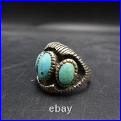WONDERFUL Old Vintage 1960s TURQUOISE Sterling Silver CIGAR BAND RING size 10.5 WONDERFUL Old Vintage 1960s TURQUOISE Sterling Silver CIGAR BAND RING size 10.5