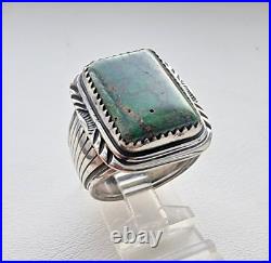 W. Denetdale Navajo Vintage 925 Sterling Silver Green Turquoise Ring Size 9.5 W. Denetdale Navajo Vintage 925 Sterling Silver Green Turquoise Ring Size 9.5