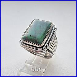 W. Denetdale Navajo Vintage 925 Sterling Silver Green Turquoise Ring Size 9.5 W. Denetdale Navajo Vintage 925 Sterling Silver Green Turquoise Ring Size 9.5