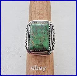 W. Denetdale Navajo Vintage 925 Sterling Silver Green Turquoise Ring Size 9.5 W. Denetdale Navajo Vintage 925 Sterling Silver Green Turquoise Ring Size 9.5