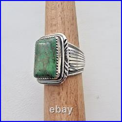 W. Denetdale Navajo Vintage 925 Sterling Silver Green Turquoise Ring Size 9.5 W. Denetdale Navajo Vintage 925 Sterling Silver Green Turquoise Ring Size 9.5