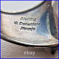 W. Denetdale Navajo Vintage 925 Sterling Silver Green Turquoise Ring Size 9.5 W. Denetdale Navajo Vintage 925 Sterling Silver Green Turquoise Ring Size 9.5