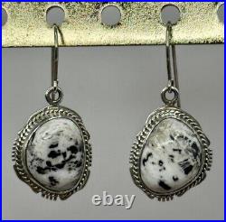 White Buffalo Turquoise Sterling Silver Earrings 925 Kathy Yazzie Navajo Jewelry White Buffalo Turquoise Sterling Silver Earrings 925 Kathy Yazzie Navajo Jewelry
