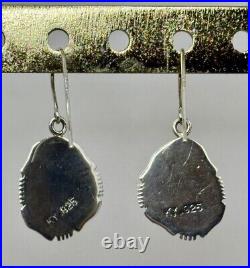 White Buffalo Turquoise Sterling Silver Earrings 925 Kathy Yazzie Navajo Jewelry White Buffalo Turquoise Sterling Silver Earrings 925 Kathy Yazzie Navajo Jewelry