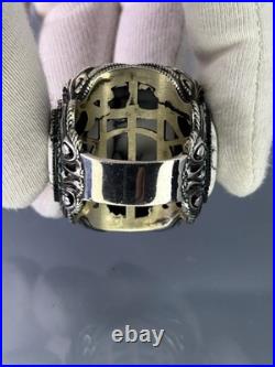 White Turquoise 925 Sterling Silver Men's Ring, Handmade Gemstone Jewelry